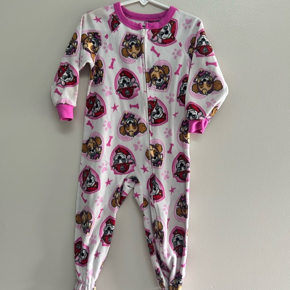 Nickelodeon Paw Patrol Kids Footie - Pink and White